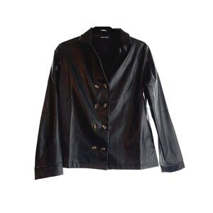 Shein Black Faux Leather Jacket Size XS